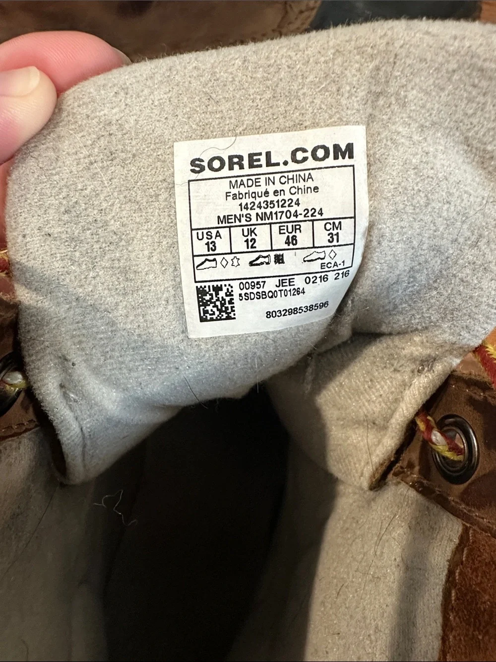 Sorel men lace